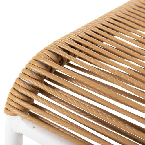 STUHL METALL IN WEISS UND SYNTHETISCHES RATTAN IN NATÜRLICHER FARBE 54x62x80Hcm