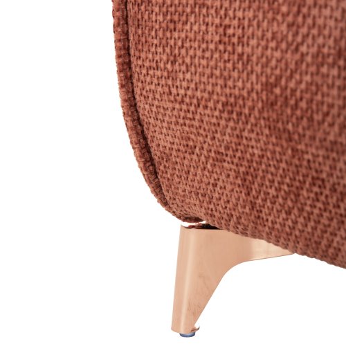 ECKSOFA MIT WENDBAREM SCHLAFMODELL MAILO, ORANGE STOFF, METALLBEINE 300x150x80Hcm