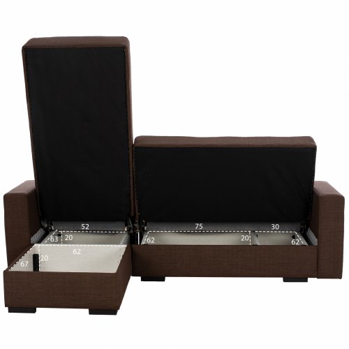 ECKSOFA "CAIDEN" BRAUN 224x152x80 cm WW3190.02