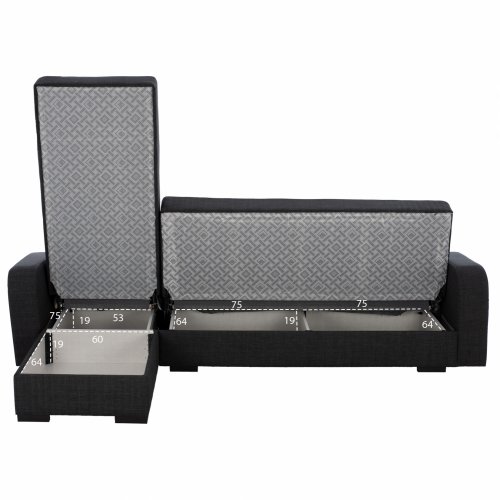 CORNER SOFA CAIDEN  DARK GRAY FABRIC WW3187.01