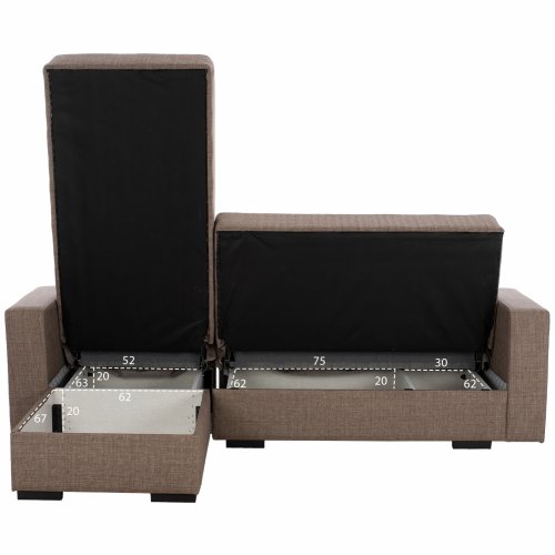 ECKSOFA "CAIDEN" BEIGE 224x152x80 cm WW3190.03