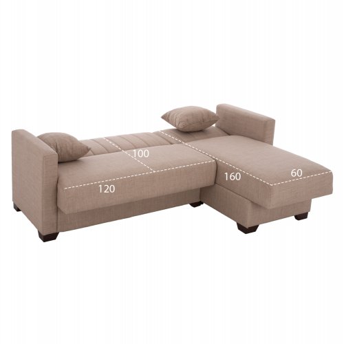 Ecksofa, 200x133x77cm, beige