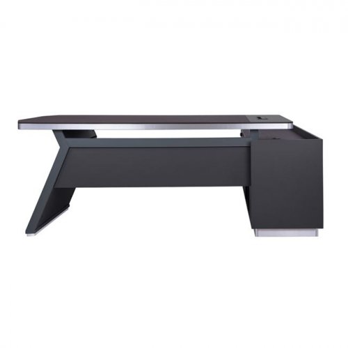 Professional office table Rosewood "LEFT" made of high-quality melamine in gray and wenge colors