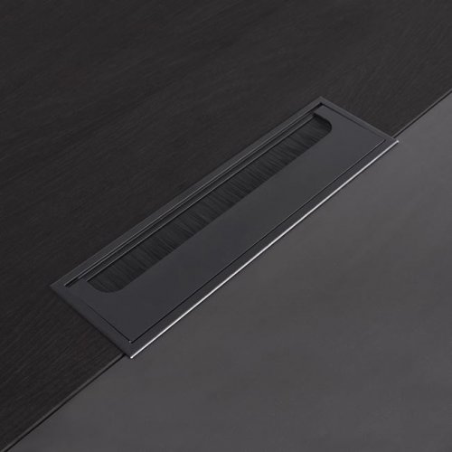Professional office table Rosewood "LEFT" made of stepped melamine in gray and wenge colors (180x170x76 cm)