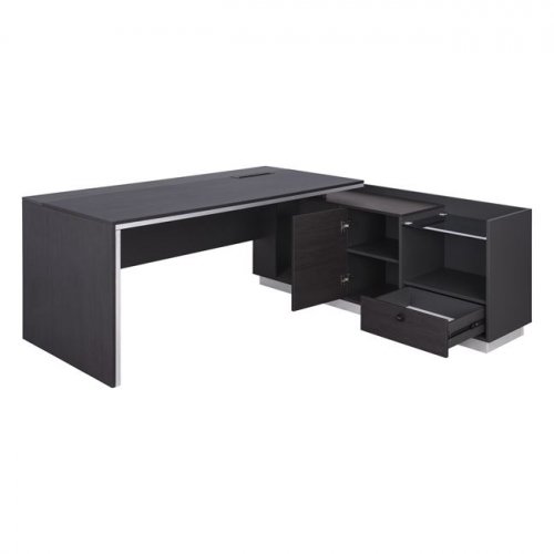 Professional office table Rosewood "RIGHT" made of stepped melamine in gray and wenge colors (180x170x76 cm)