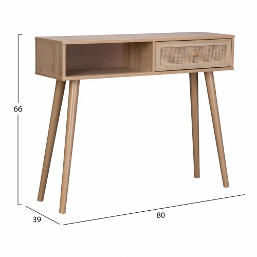 Konsolentisch "Colm" im Rattan Design 100x29x81 cm
