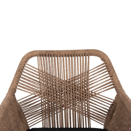 SESSEL ALUMINIUM SCHWARZ-PE RATTAN BEIGE-KISSEN SCHWARZ 57x65x84Hcm