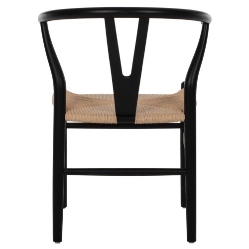 ESSZIMMERSTUHL BUCHENHOLZ SCHWARZ-SEIL BEIGE 48x55x73,5cm