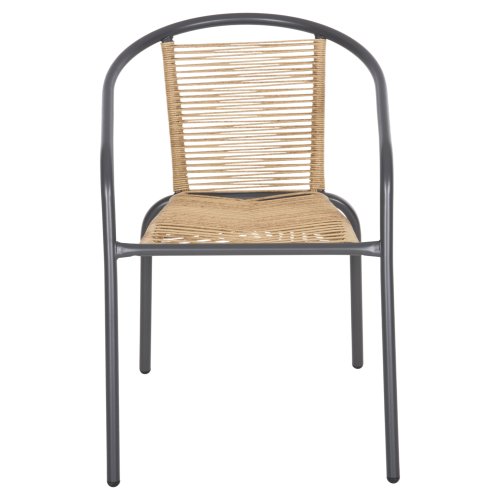 SESSEL METALLGRAU-KOMP. RATTAN NATUR 54x61x75L