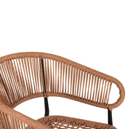 ΠΟΛΥΘΡΟΝΑ ΑΛΟΥΜΙΝΙΟΥ ΜΑΥΡΗ-ΣΥΝΘΕΤΙΚΟ RATTAN ΜΠΕΖ 55,5x63,5x78Y εκ.