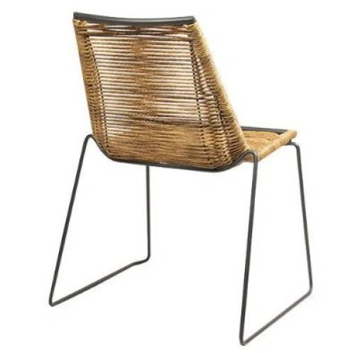 "Judy" Stuhl aus Stahlgestell  mit UV-beständigem Seilgeflecht in beige