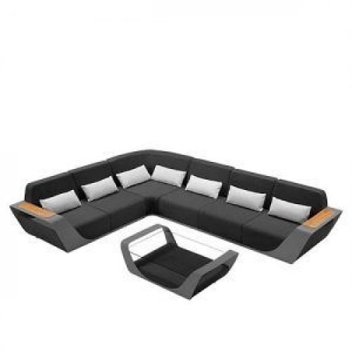 Σετ σαλονιού εξωτερικού χώρου "Onda" 5 τεμαχίων από μαυρο απομίμηση δέρματος