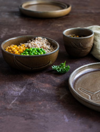 Flat plate recycled "Bonna Terra Prints" 21cm 6 set