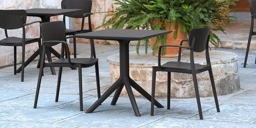 Outdoor Sessel "Loft" aus Polypropylen in schwarz 53x82x45x54cm