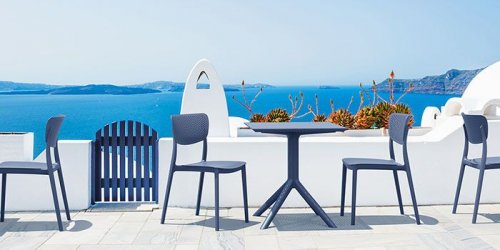 Outdoor Stuhl "Lucy" aus Polypropylen in olivgrün 53x82x45x45 cm