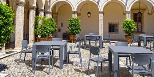 Outdoor Sessel "Loft" aus Polypropylen in grau 53x82x45x54cm