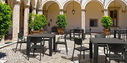 Outdoor Sessel "Loft" aus Polypropylen in schwarz 53x82x45x54cm