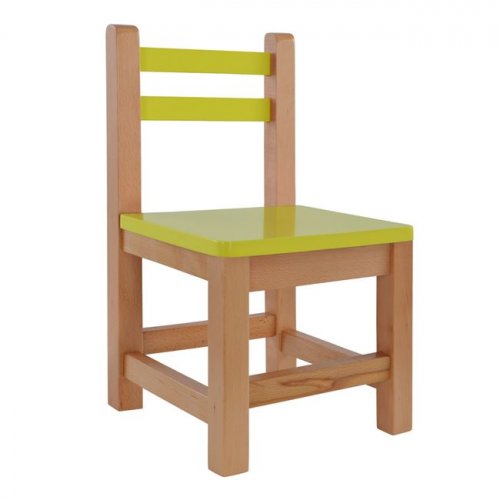 Children's chair in yellow with natural leg