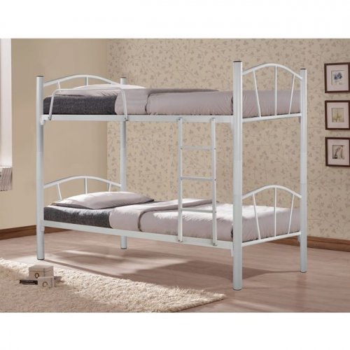 Etagenbett aus Metall in weiß 90x190