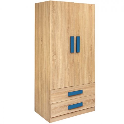 2 Türen Kleiderschrank "Playroom Sonama" in blau 80x50x180cm