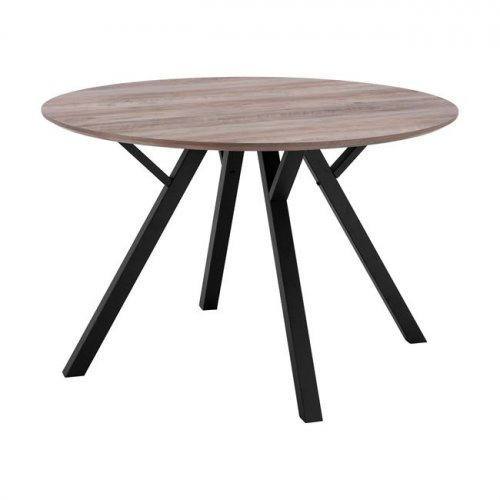 Tisch mit MDF Oberfläche alte Buche und Metallbeine Φ120x76 cm