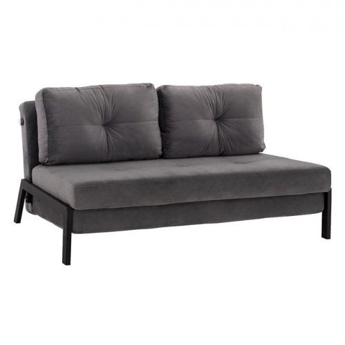 Sofa Bed Velvet Grau 2 1/2 seater 151x92x66cm