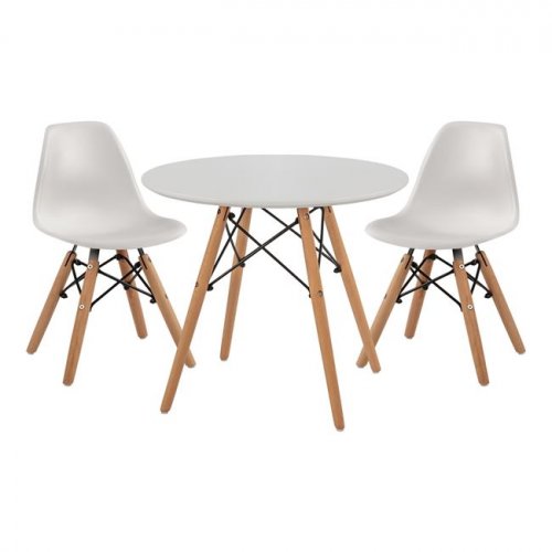 3er Set mit Kindertisch und Stühlen