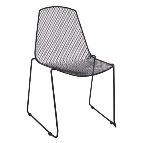 CHAIR METALLIC BLACK URANIA  56x58,5x86cm