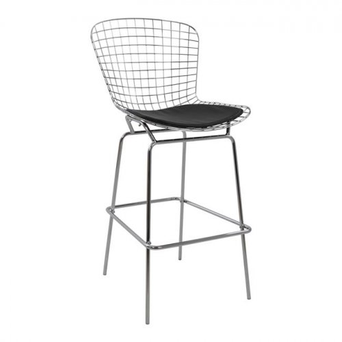 Barhocker aus Metall in Chrom