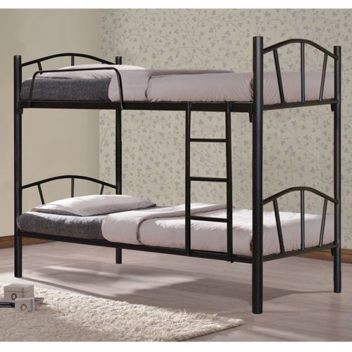 Etagenbett aus Metall in schwarz 90x190