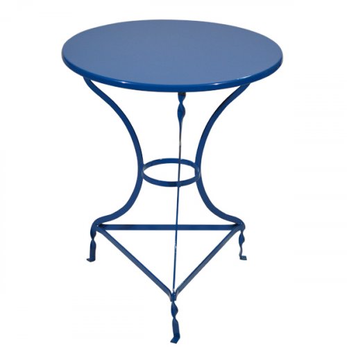 Traditioneller Metalltisch in der Farbe Blau