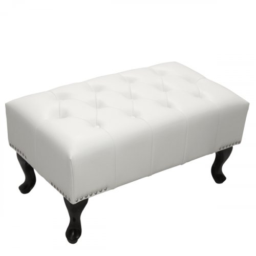 "Emma" Hocker/Fußhocker mit Kunstlederbezug in weiß
