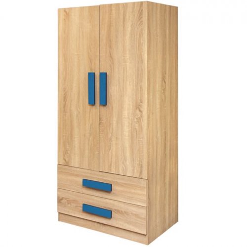 2 Türen Kleiderschrank "Playroom Sonama" in blau 80x50x180cm