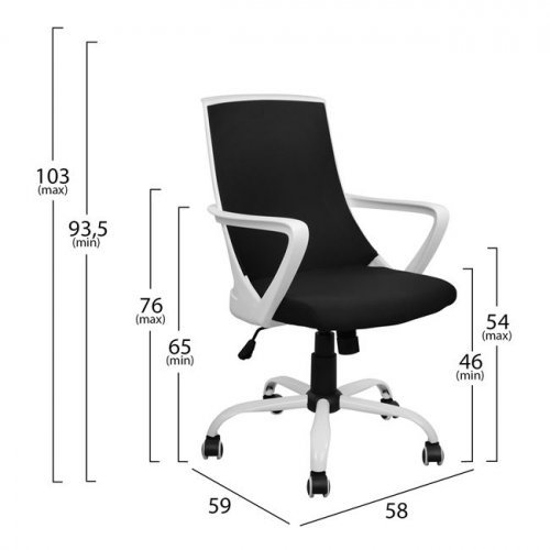 Bürostuhl Polypropylen schwarz und weiß