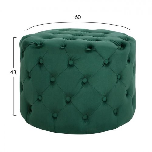 Ottoman aus grünem Samt "Kassie" Chesterfield style