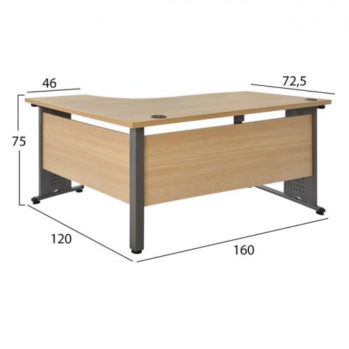 Eckschreibtisch 160X120X75cm rechts