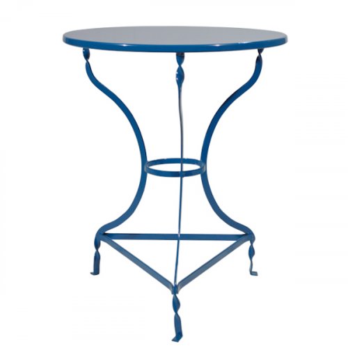 Traditioneller Metalltisch in der Farbe Blau