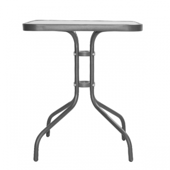 Metalltisch „Figo“ mit Glasoberfläche 60 x 60 x 72 cm.