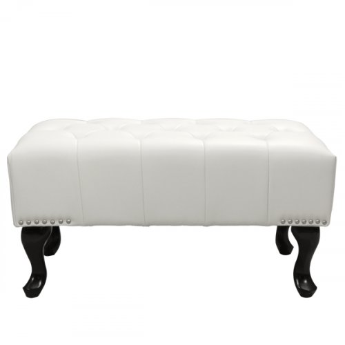 "Emma" Hocker/Fußhocker mit Kunstlederbezug in weiß