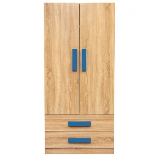 2 Türen Kleiderschrank "Playroom Sonama" in blau 80x50x180cm