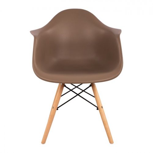 Designer Schalenstuhl MITRO mit Armlehnen in cappuccino