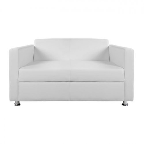 Sofa 2-Sitzer Kunstleder weiß