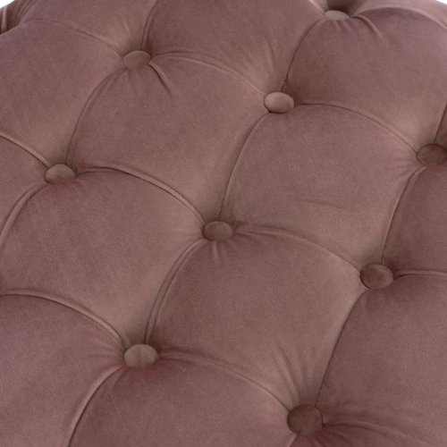 Velvet Ottoman "Kassie" in rosé Chesterfield type