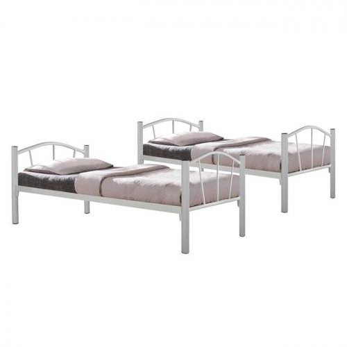 Etagenbett aus Metall in weiß 90x190