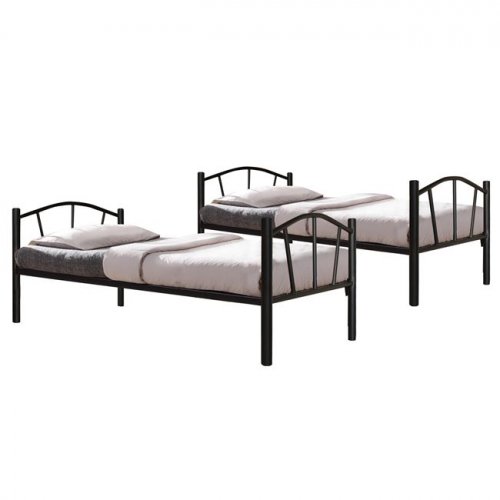 Etagenbett aus Metall in schwarz 90x190