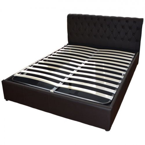 Bett "T. Chesterfield" mit Stauraum in braun PU WW321.01