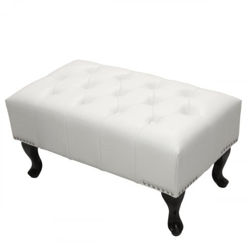 "Emma" Hocker/Fußhocker mit Kunstlederbezug in weiß