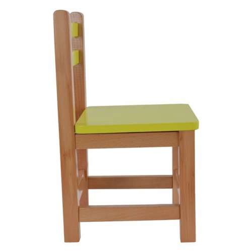 Children's chair in yellow with natural leg