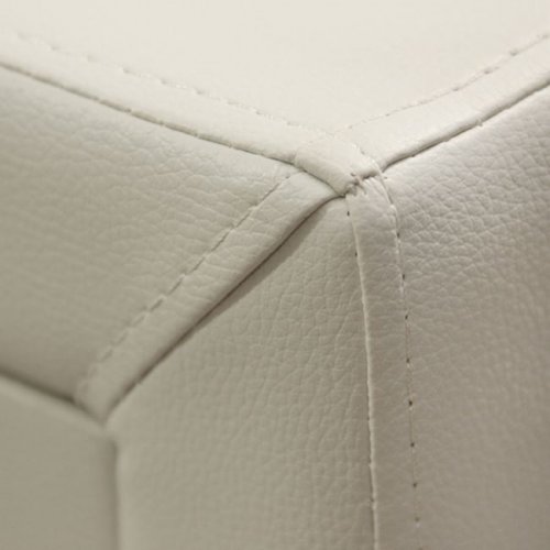 Bedside table Mone with 2 drawers from white matte PU 48x41x50 cm