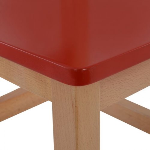 Chair for kids red with natural leg